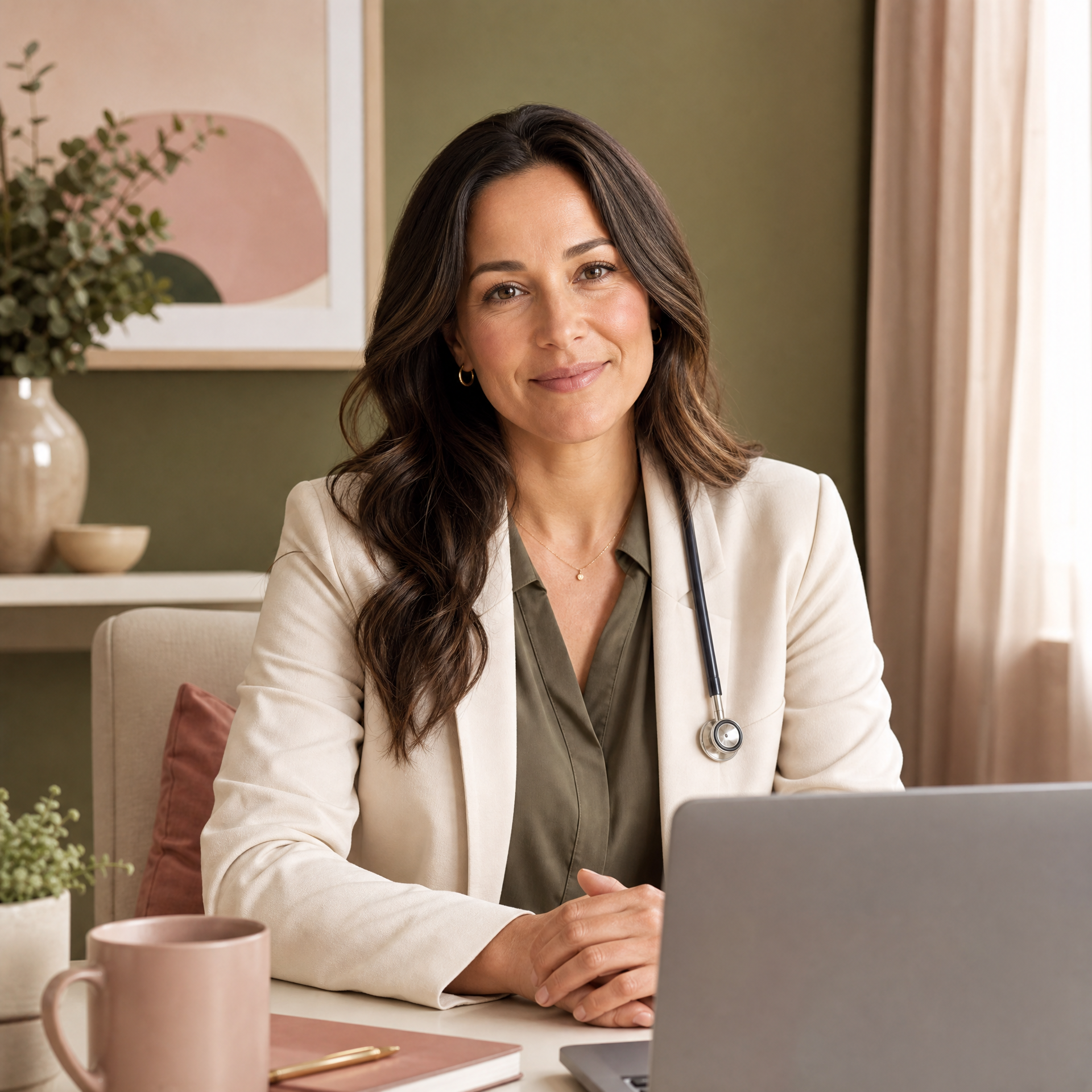 Clinician during a telehealth consultation